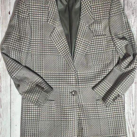 90s Vintage Pink and Gray Tweed Blazer Geoffrey Alexander for PRIVATE AGENDA - Picture 1 of 6